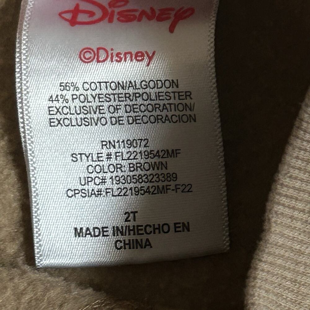 Disney Christmas Crew Neck Sweatshirt Size 2T Boys Beige - Picture 2 of 12